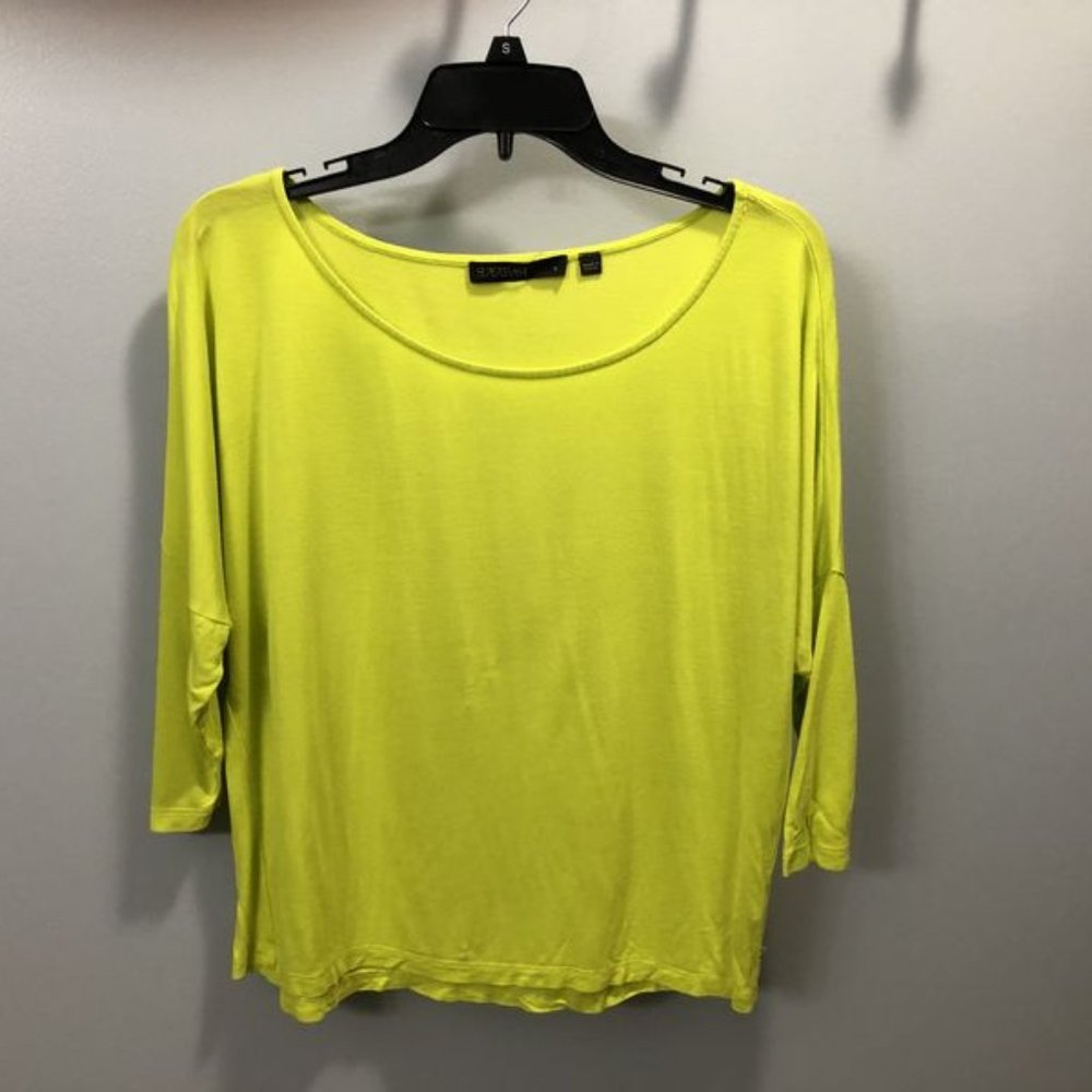 Yellow Supertrash shirt with dolman sleeves size S